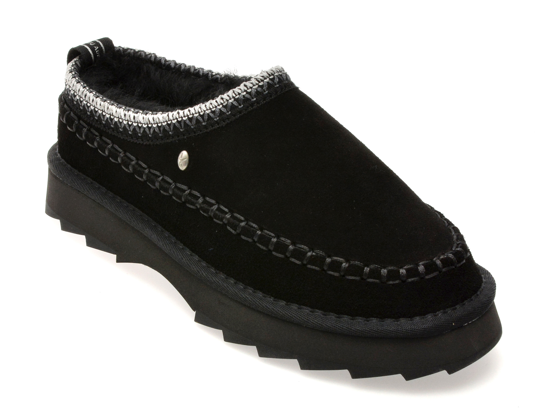 Reducere 71% - Papuci EMU negri, SHARKY ADVENTURE SCUFF, din piele intoarsa 1 Papuci EMU negri