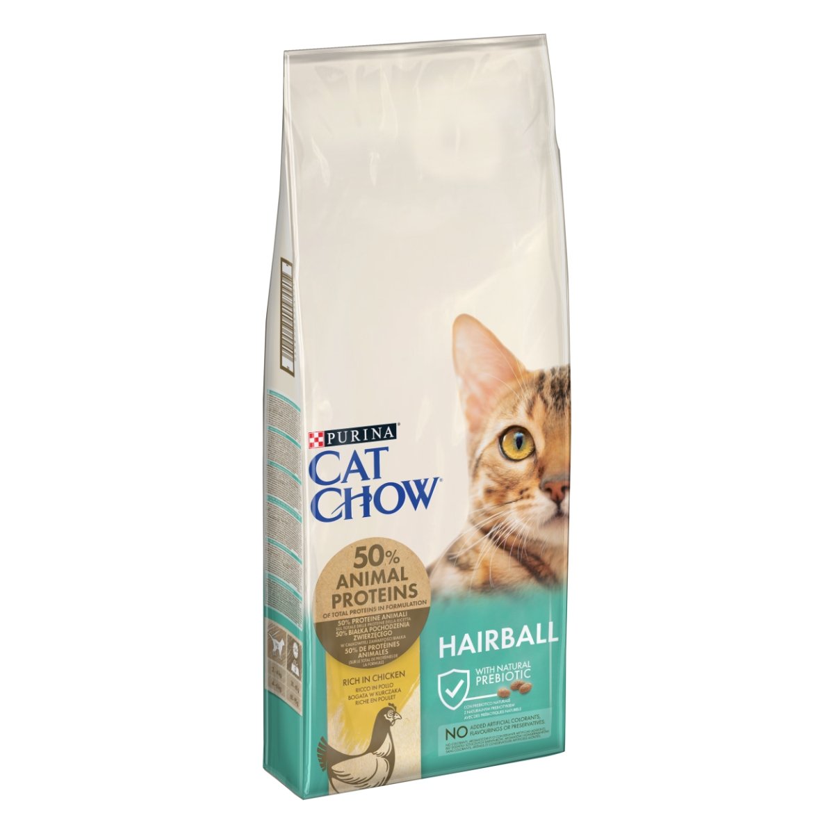 Reducere 23% - PURINA Cat Chow Hairball Control, Pui, hrană uscată pentru pisici, limitarea ghemurilor de blană, 15kg 1 PURINA Cat Chow Hairball Control