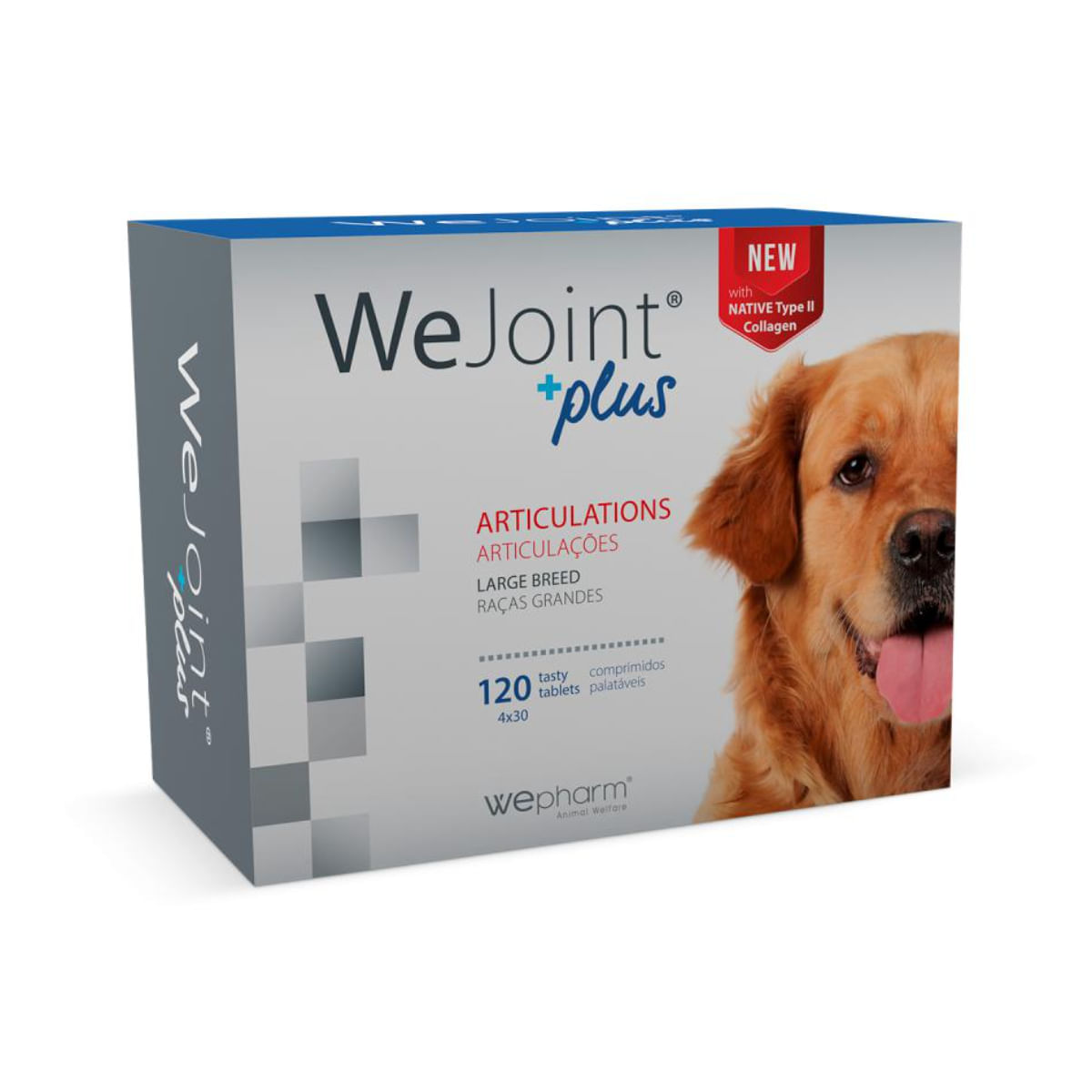Reducere 36% - WEPHARM WeJoint Plus Large Breeds, supliment sistem articular câini, comprimate WEPHARM WeJoint Plus Large Breeds, L-XL, supliment sistem articular câini, flacon, 120 comprimate 1 WEPHARM WeJoint Plus Large Breeds