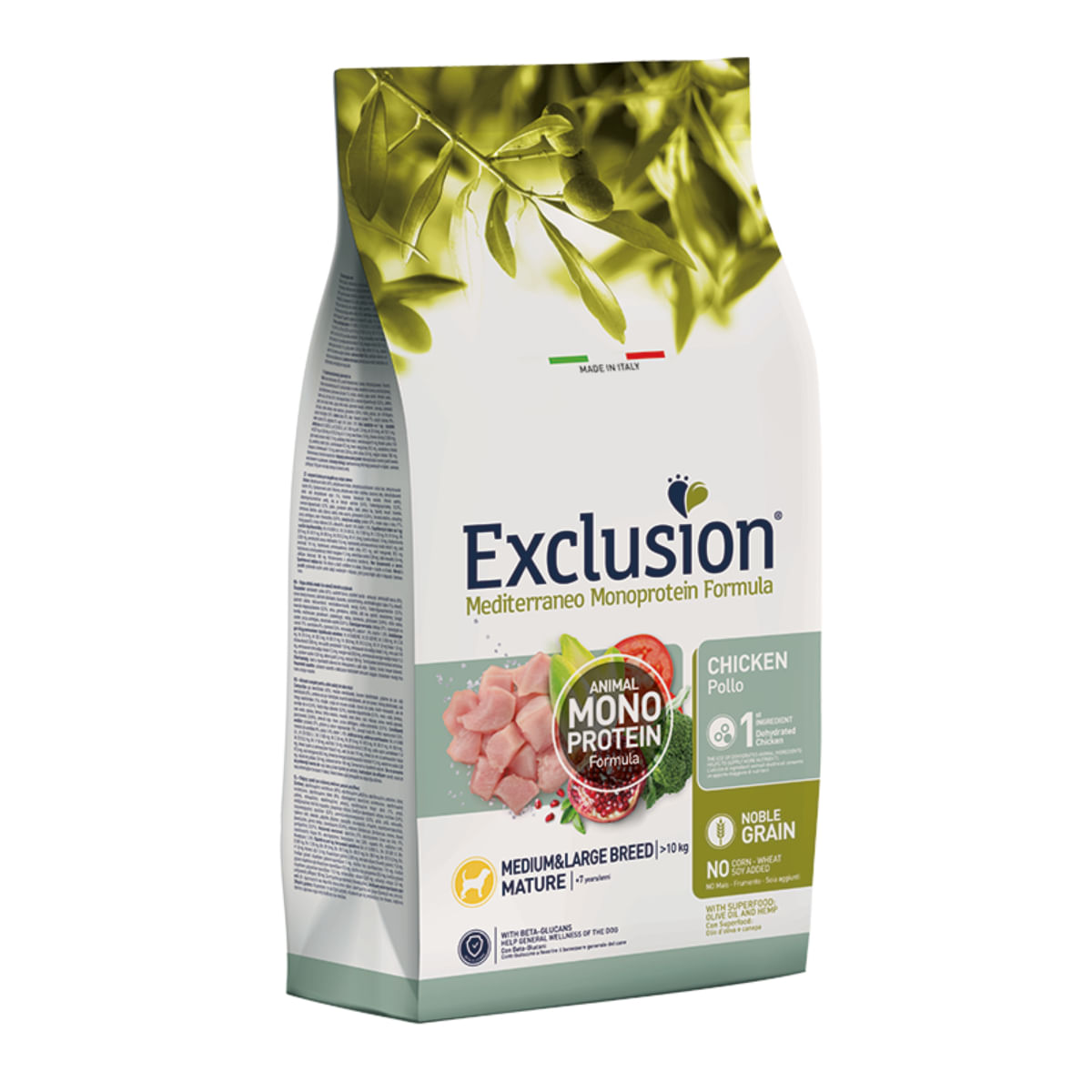 Reducere 30% - EXCLUSION Mediterraneo Monoprotein Formula Mature Medium&Large, M-XL, Pui, hrană uscată monoproteică câini senior, 12kg 1 EXCLUSION Mediterraneo Monoprotein Formula Mature Medium&Large