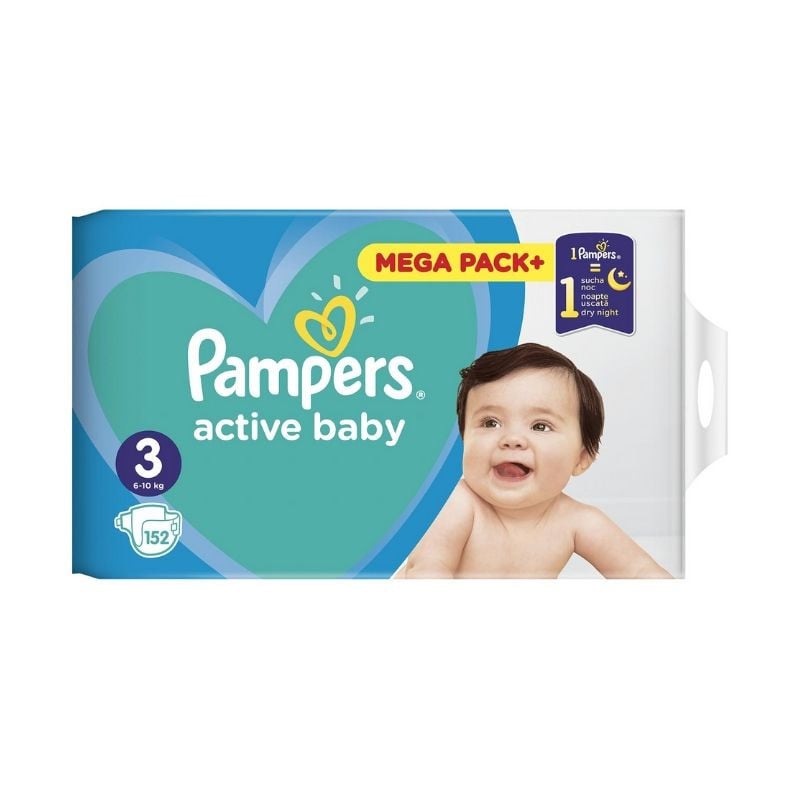 Reducere 25% - Pampers Scutece Active Baby, Marimea 3, 152 bucati 1 Pampers Scutece Active Baby