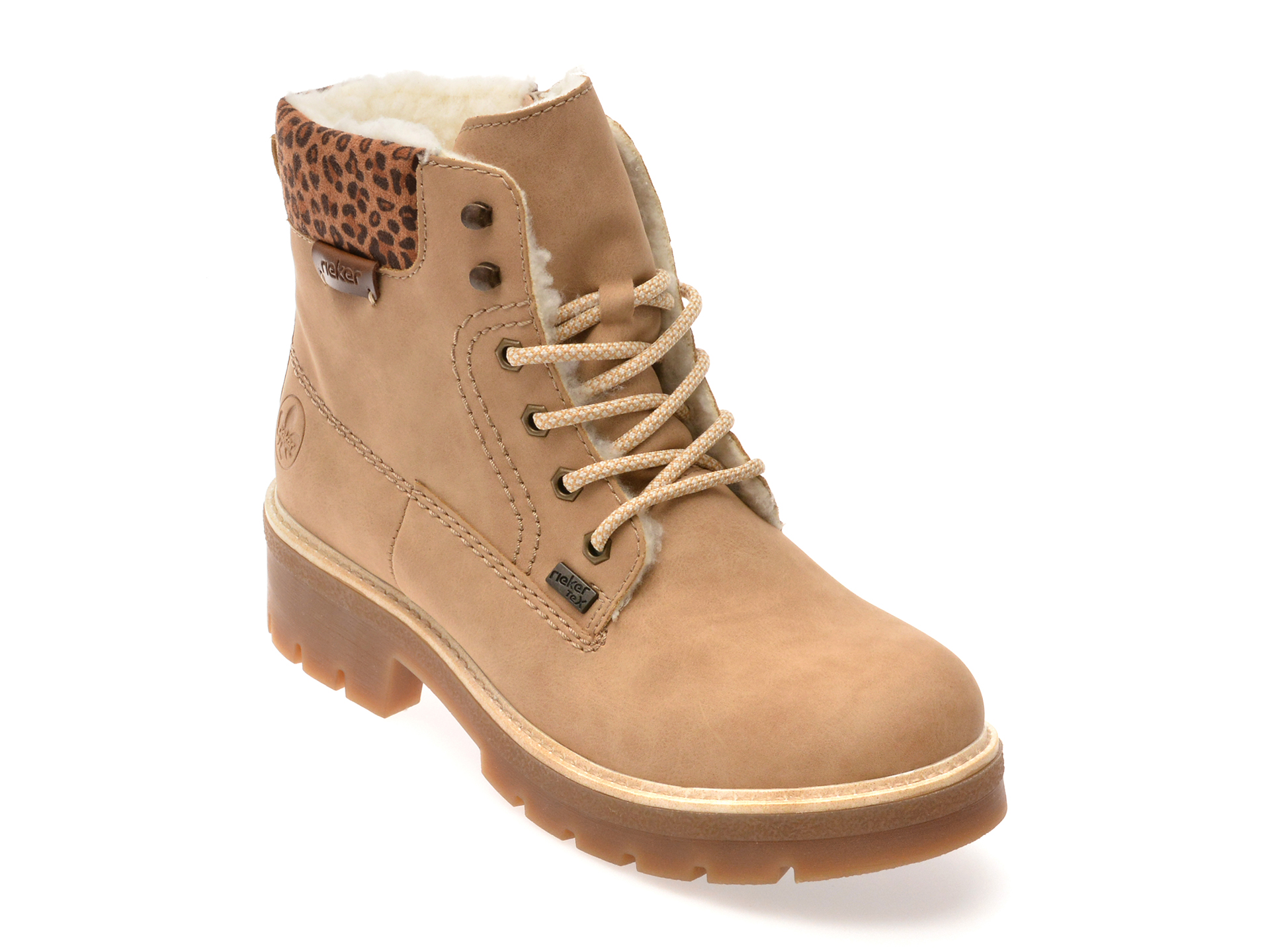 Reducere 60% - Bocanci RIEKER bej, Y8118, din piele ecologica 1 Bocanci RIEKER bej
