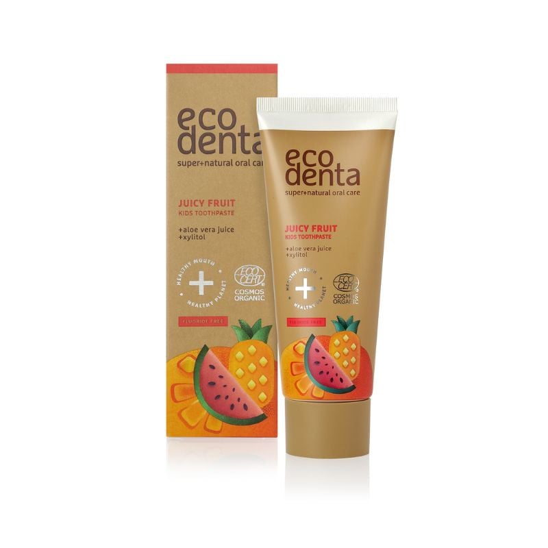 Reducere 20% - Ecodenta Pasta de dinti copii cu suc de fructe, 75 ml 1 Ecodenta Pasta de dinti copii cu suc de fructe