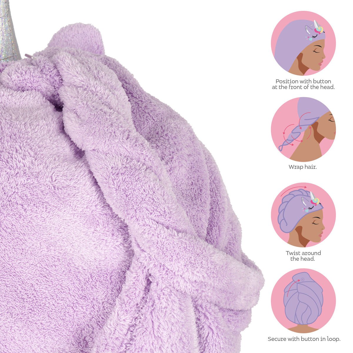 Reducere 20% - Prosop de par tip turban - Unicorn | Legami 2 Reducere 20% - Prosop de par tip turban - Unicorn | Legami - imagine 2