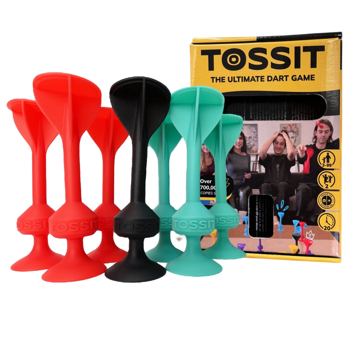 Reducere 20% - Joc de darts cu ventuze, Tossit, 7 buc, Rosu-Turcoaz 1 Joc de darts cu ventuze