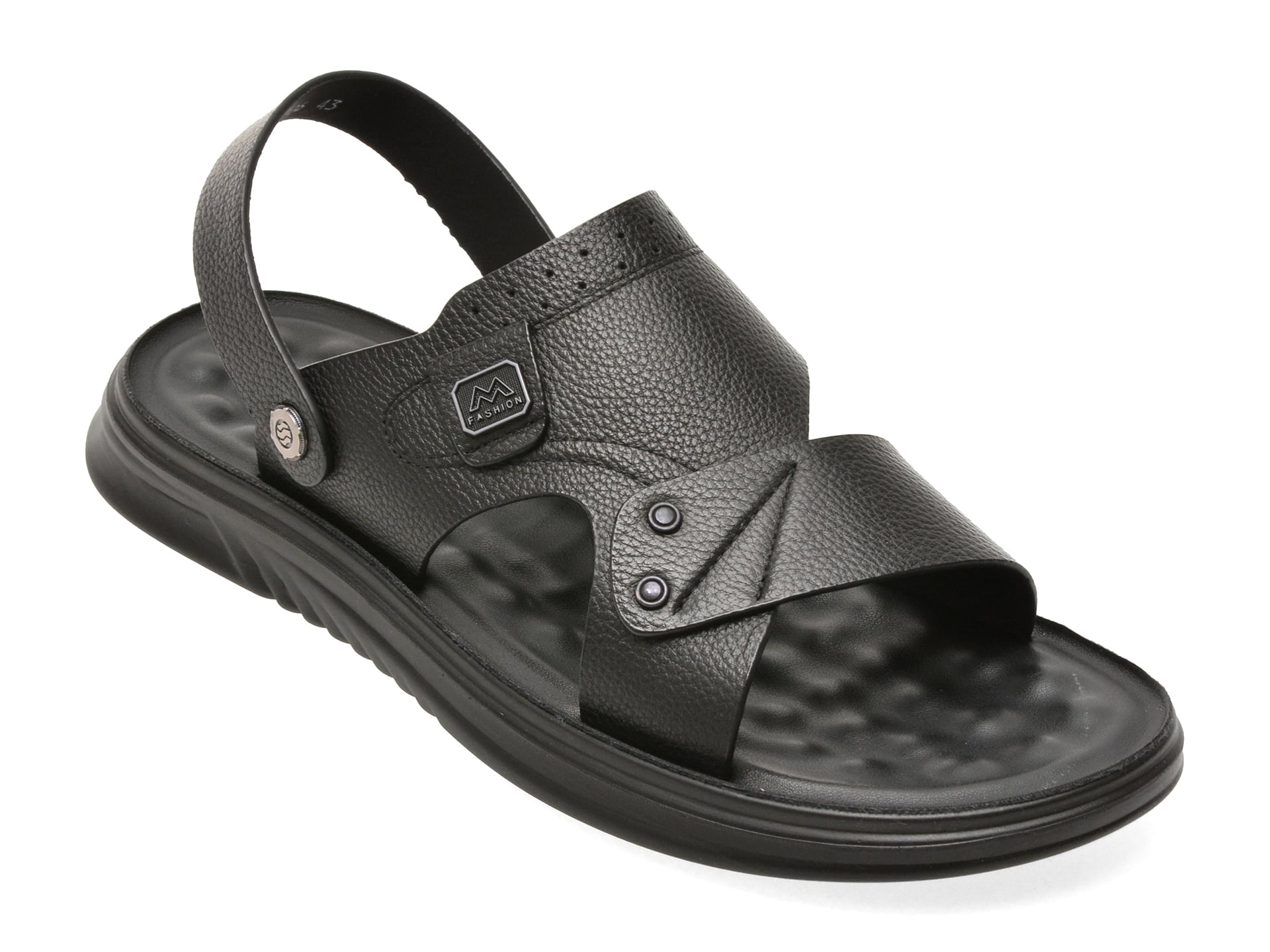 Reducere 30% - Sandale BITE THE BULLET negre, D6206, din piele naturala 1 Sandale BITE THE BULLET negre