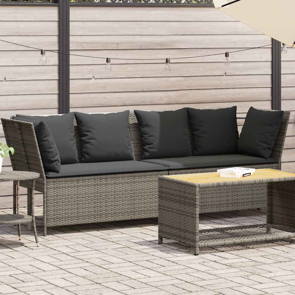 Reducere 76% - Gossi canapea de gradina cu perne, gri, poliratan 1 Gossi canapea de gradina cu perne