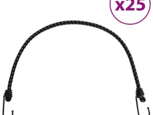 Gossi corzi elastice cu benzi reflectorizante/carlige 25 buc. 59 cm