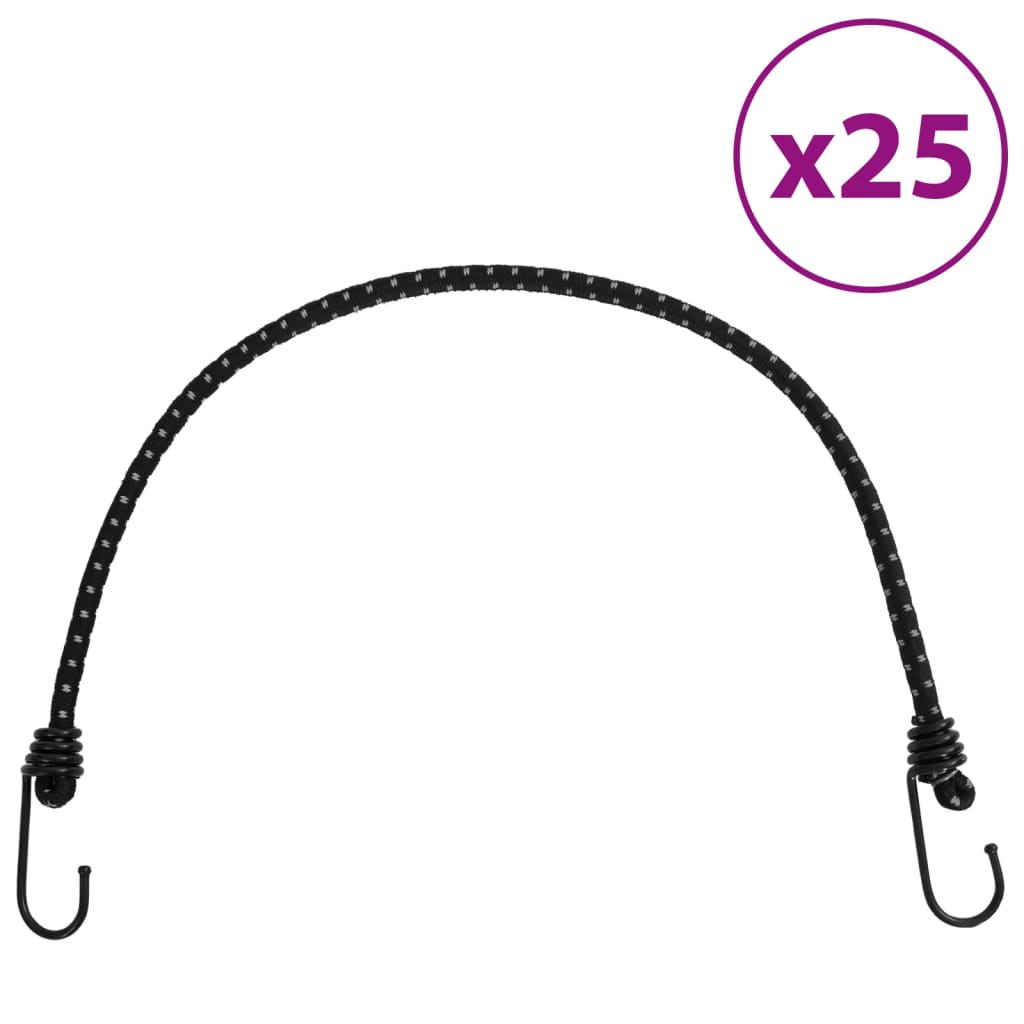 Reducere 73% - Gossi corzi elastice cu benzi reflectorizante/carlige 25 buc. 59 cm 1 Gossi corzi elastice cu benzi reflectorizante/carlige 25 buc. 59 cm
