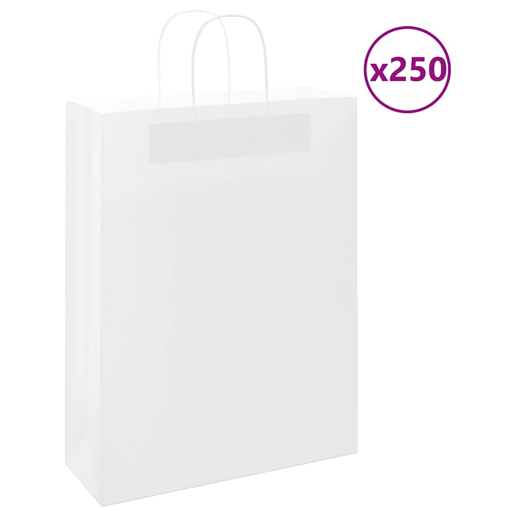Reducere 59% - Gossi pungi de hartie 250 buc cu manere albe 32x12x42 cm 1 Gossi pungi de hartie 250 buc cu manere albe 32x12x42 cm