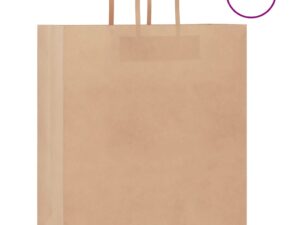 Gossi pungi de hartie 250 buc cu manere maro 45x17x48 cm