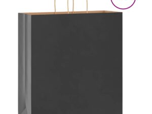 Gossi pungi de hartie 250 buc cu manere negre 45x17x48 cm