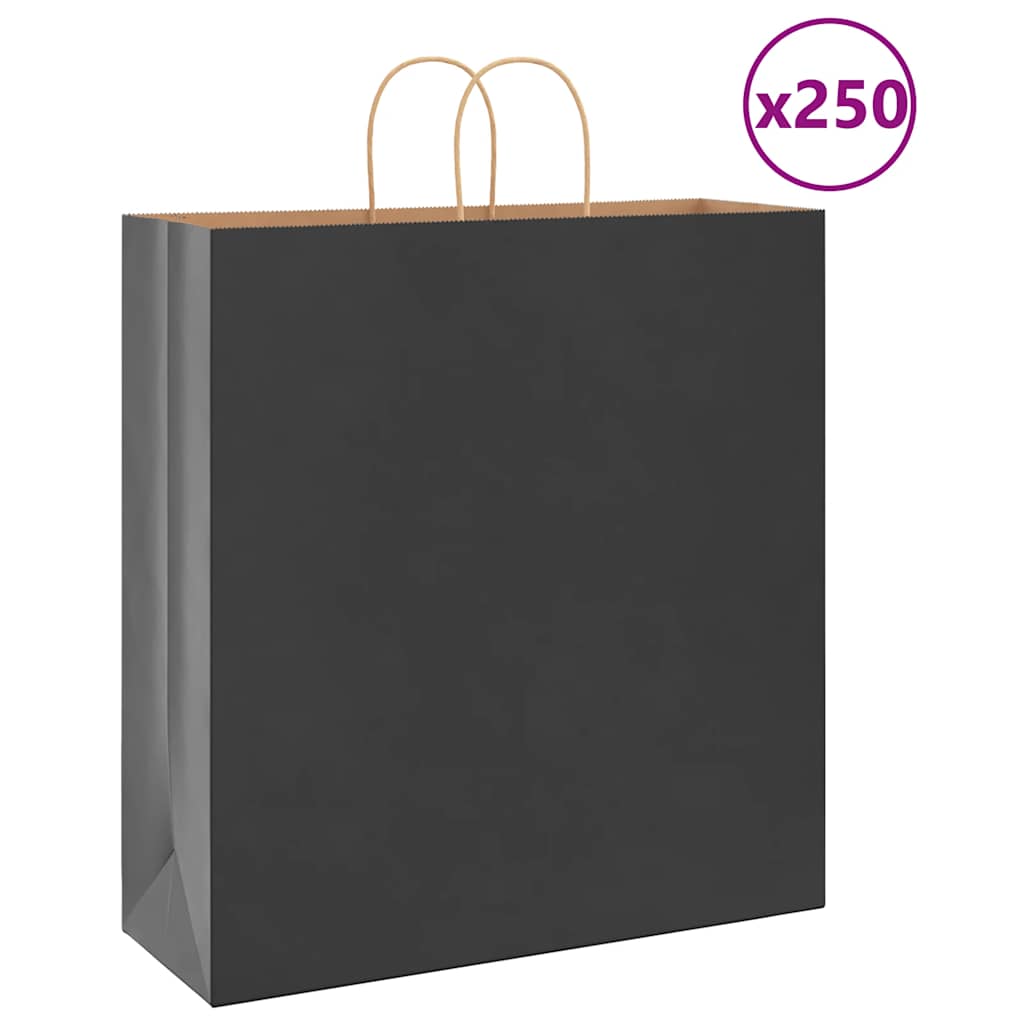 Reducere 53% - Gossi pungi de hartie 250 buc cu manere negre 45x17x48 cm 1 Gossi pungi de hartie 250 buc cu manere negre 45x17x48 cm
