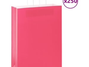 Gossi pungi de hartie 250 buc cu manere roz 32x12x42 cm