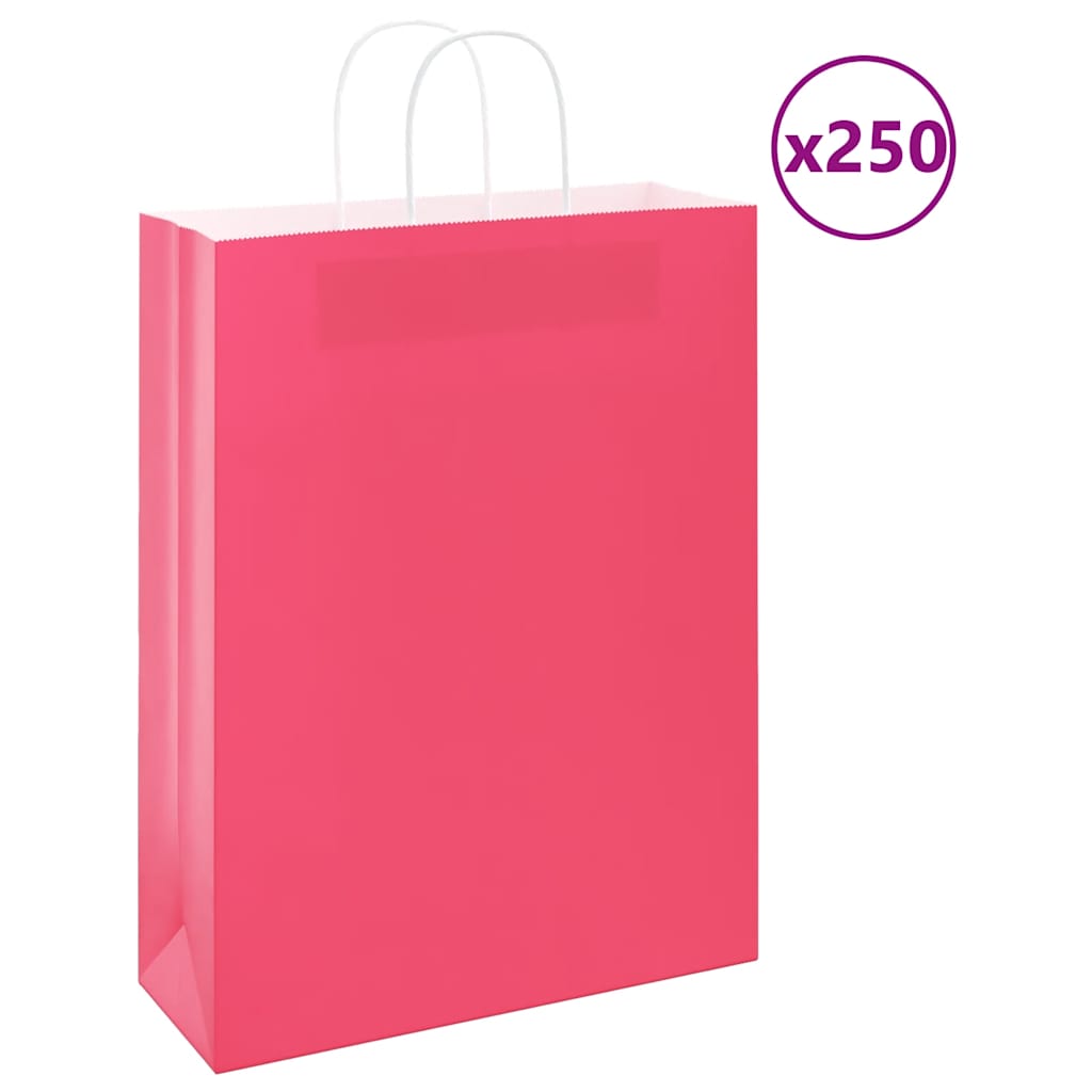 Reducere 65% - Gossi pungi de hartie 250 buc cu manere roz 32x12x42 cm 1 Gossi pungi de hartie 250 buc cu manere roz 32x12x42 cm