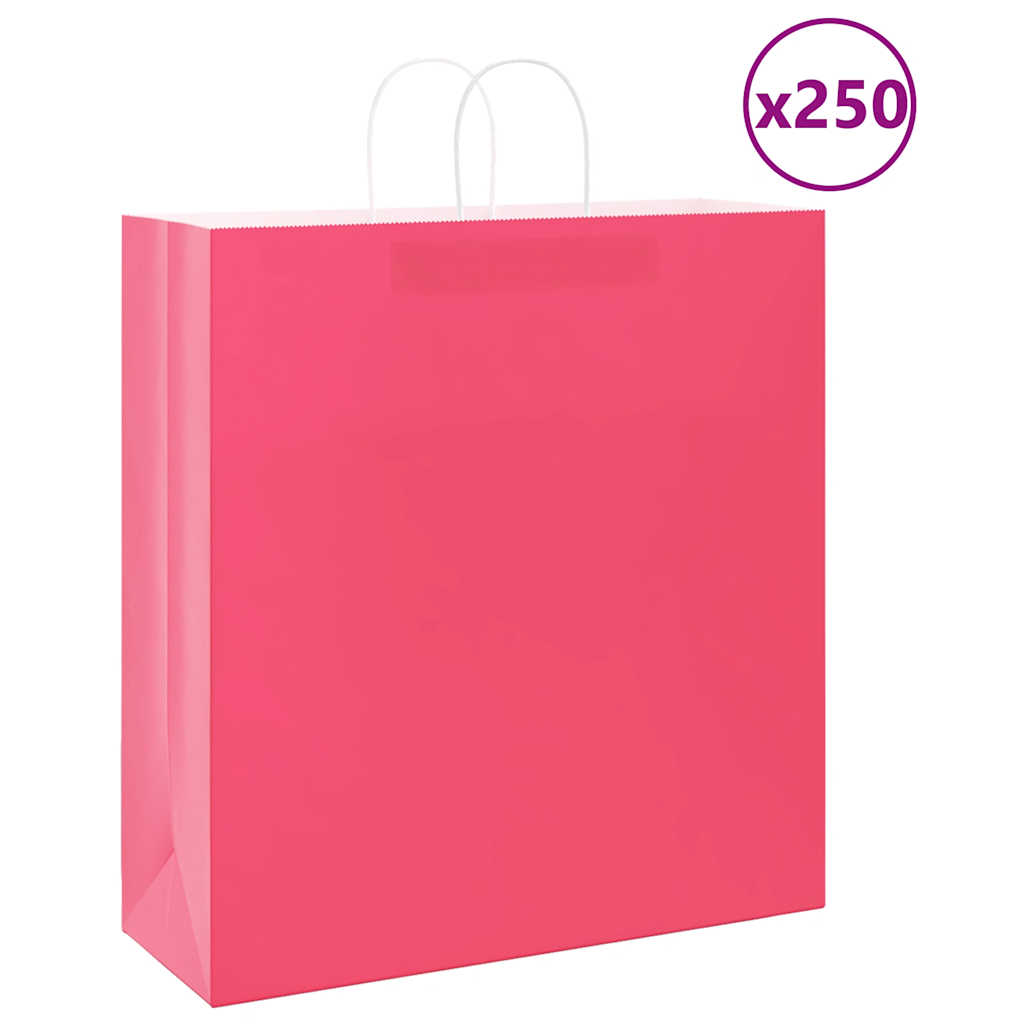 Reducere 73% - Gossi pungi de hartie 250 buc cu manere roz 45x17x48 cm 1 Gossi pungi de hartie 250 buc cu manere roz 45x17x48 cm