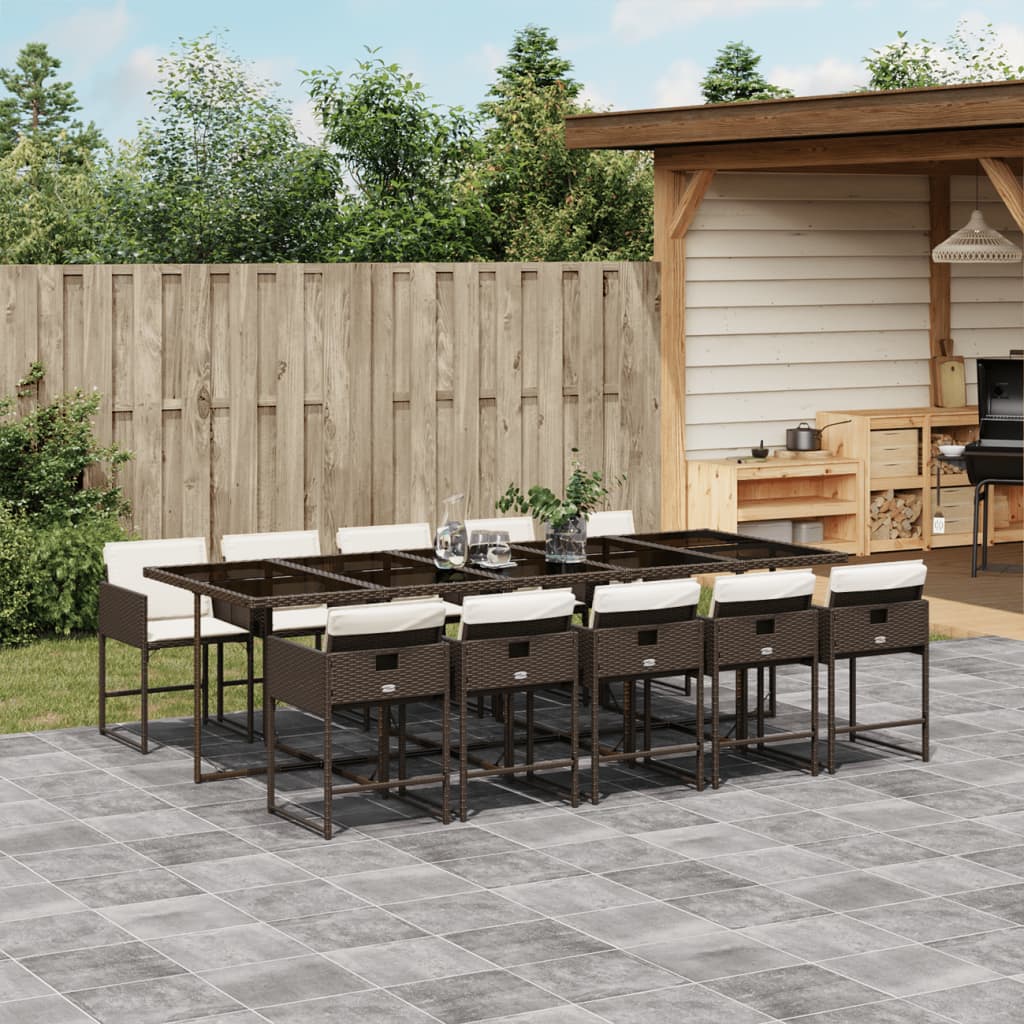Reducere 76% - Gossi set mobilier de gradina cu perne, 11 piese, maro, poliratan 1 Gossi set mobilier de gradina cu perne