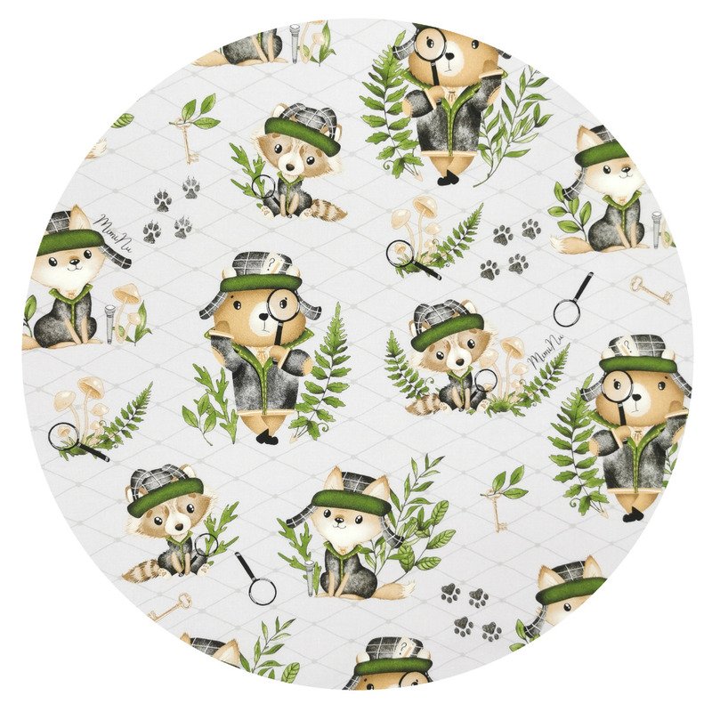 Reducere 55% - Salteluta pentru carucior MimiNu reversibila 78 x 34 cm Minky Detective Natural 1 Salteluta pentru carucior MimiNu reversibila 78 x 34 cm Minky Detective Natural