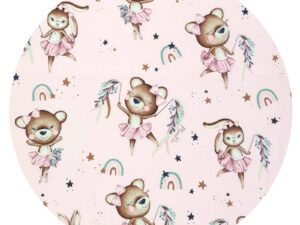 Salteluta pentru carucior MimiNu reversibila 78 x 34 cm Minky Little Ballerina Pink