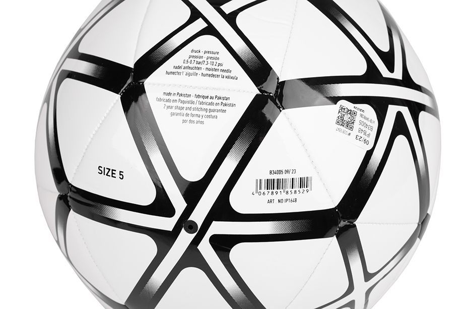 Reducere 63% - Mingie de fotbal Adidas Starlancer alb cu negru, marimea 5 2 marimea 5