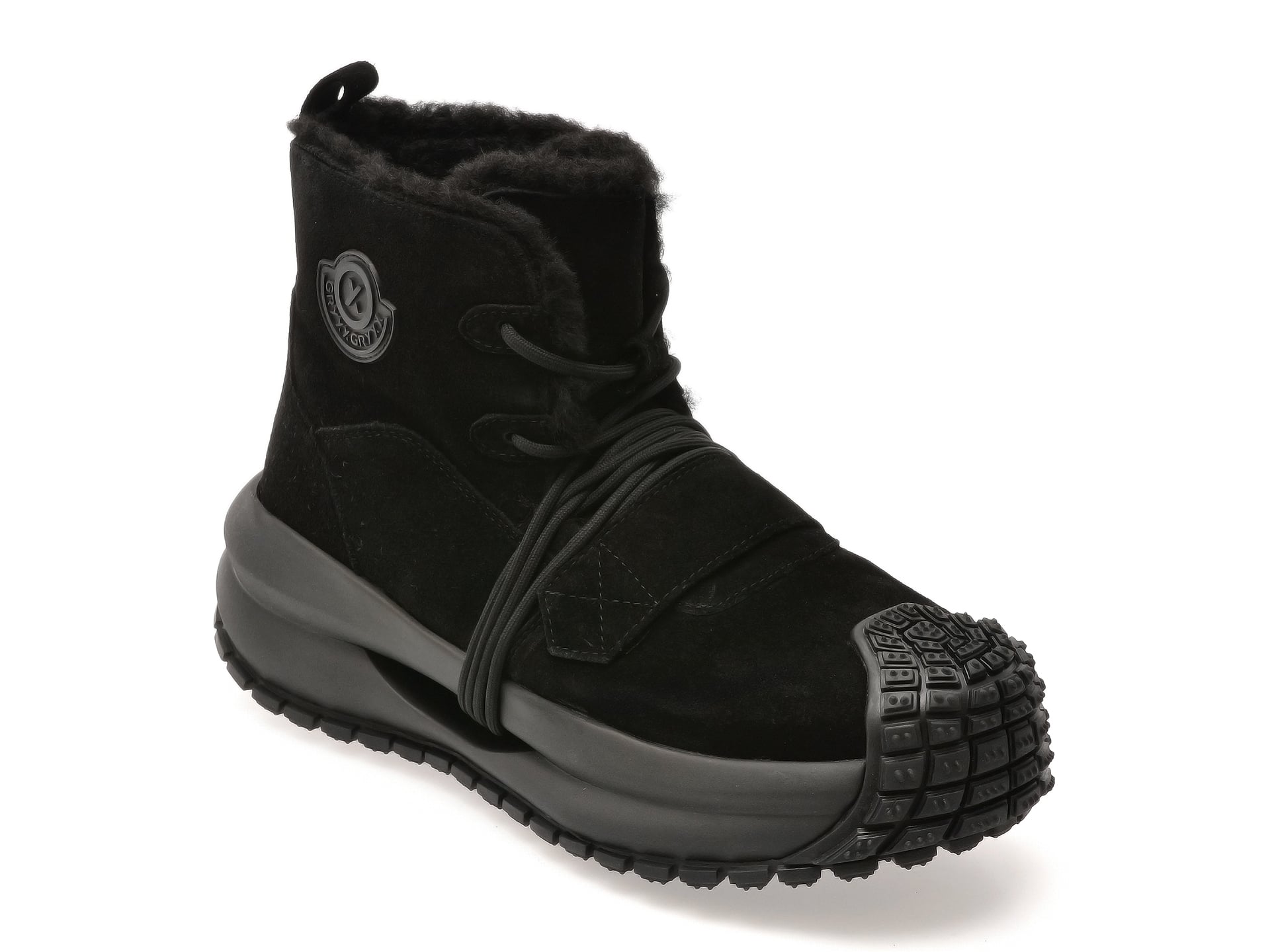 Reducere 61% - Ghete GRYXX negre, LN12, din piele intoarsa 1 Ghete GRYXX negre