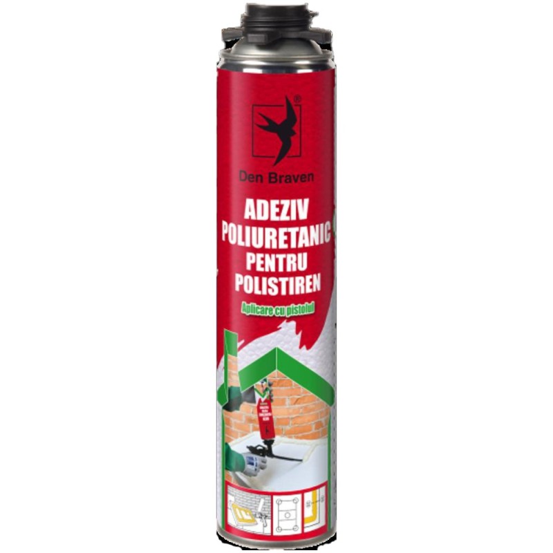 Reducere 14% - Adeziv Poliuretanic pentru Polistiren, Pistol, Den Braven, 750 ml 1 Adeziv Poliuretanic pentru Polistiren