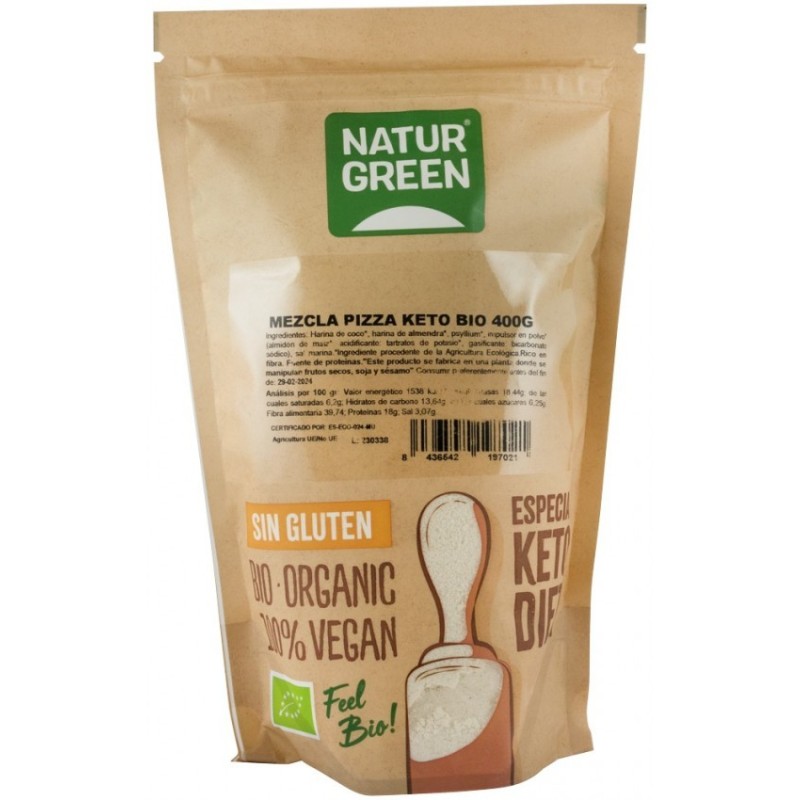 Reducere 14% - Amestec Bio pentru Pizza Keto, 400 g, Natur Green 1 Amestec Bio pentru Pizza Keto