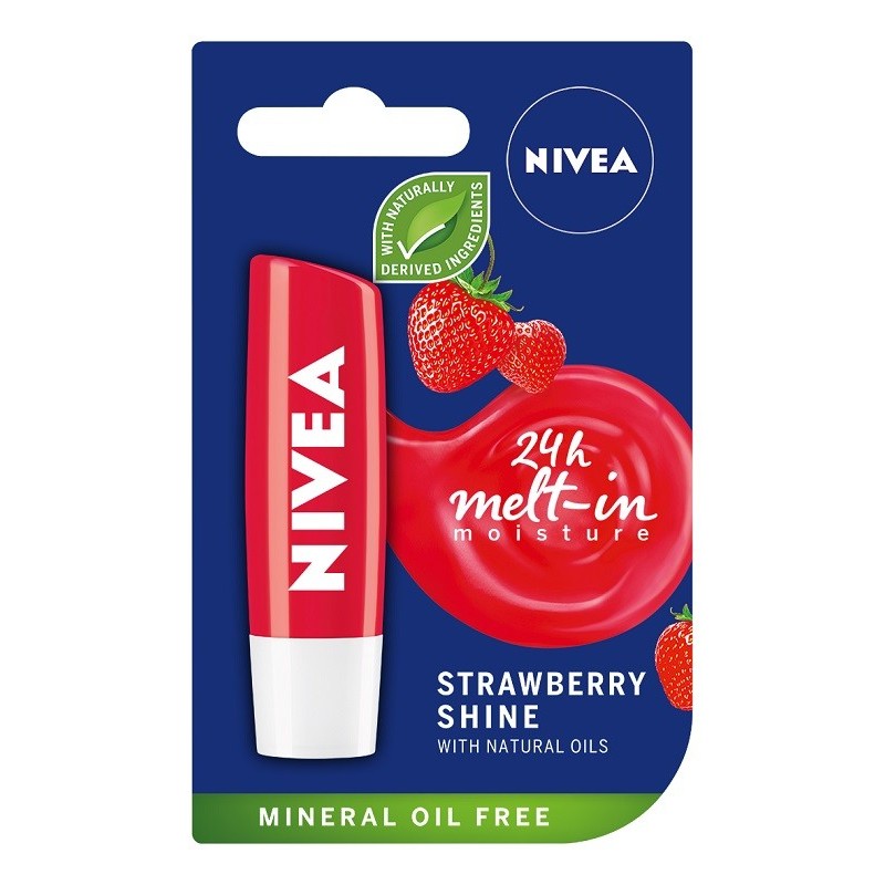 Reducere 14% - Balsam pentru Buze Nivea Lip Care Rose Strawberry 1 Balsam pentru Buze Nivea Lip Care Rose Strawberry