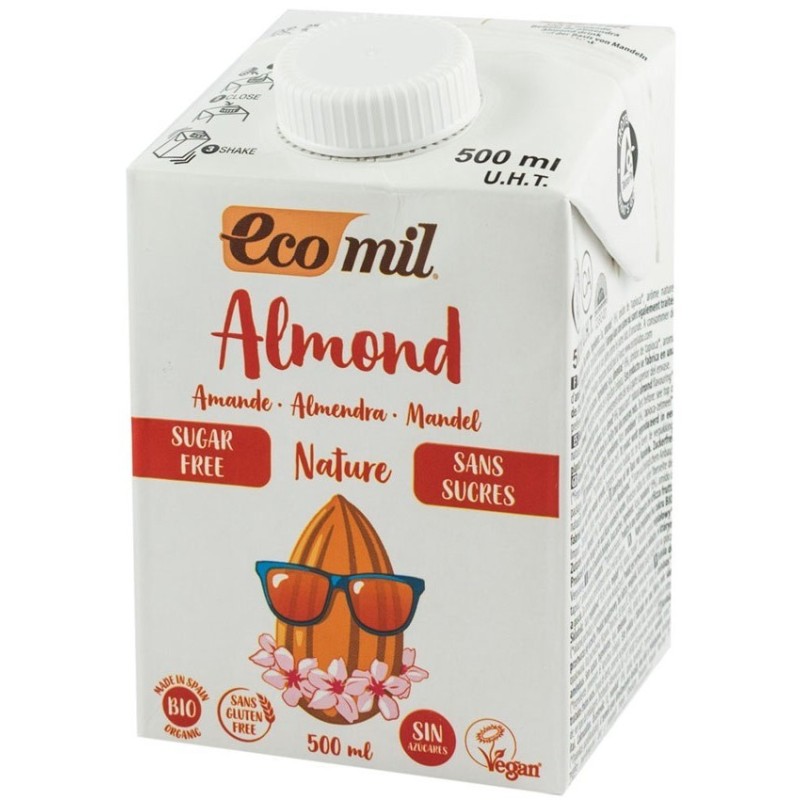 Reducere 14% - Bautura Vegetala BIO de Migdale Natur, fara Zahar, 500 ml, Ecomil 1 Bautura Vegetala BIO de Migdale Natur