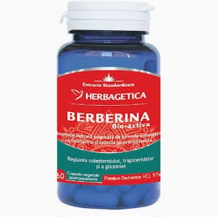 Reducere 14% - Berberina bio-activa, 60 capsule, Herbagetica 1 Berberina bio-activa