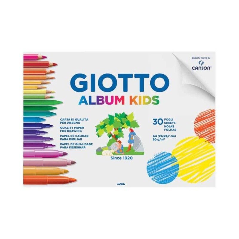 Reducere 20% - Bloc desen Album Kids Giotto - 21 x 29.7 cm - 90g/mp 1 Bloc desen Album Kids Giotto - 21 x 29.7 cm - 90g/mp