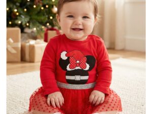 Body Minnie Holiday cu rosu