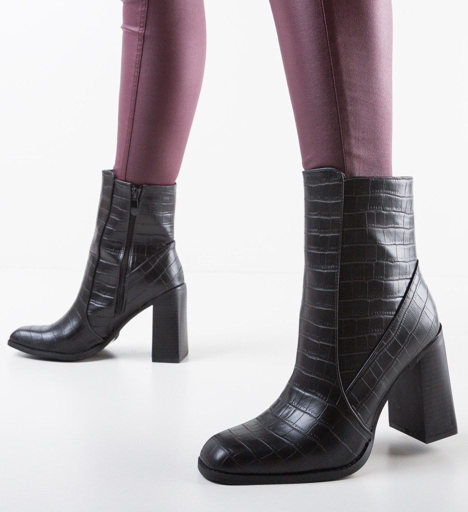 Reducere 65% - Botine Ameer Negre 2 Reducere 65% - Botine Ameer Negre - imagine 2