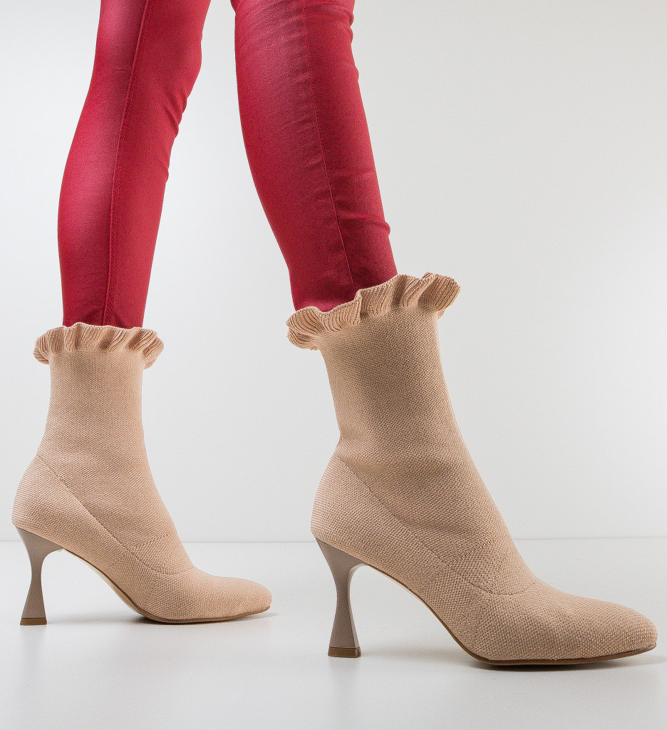 Reducere 65% - Botine Serete Bej 2 Reducere 65% - Botine Serete Bej - imagine 2