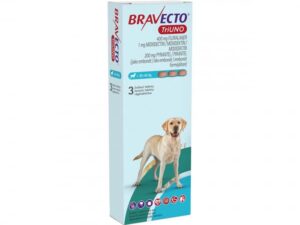 BRAVECTO TRIUNO antiparazitar intern si extern pentru caini 400mg (20-40 kg) - 3 tablete masticabile