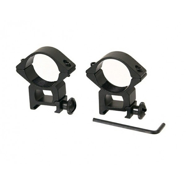 Reducere 61% - Inele de montura pentru lunete airsoft, 22 mm, metalice, negre 1 Inele de montura pentru lunete airsoft