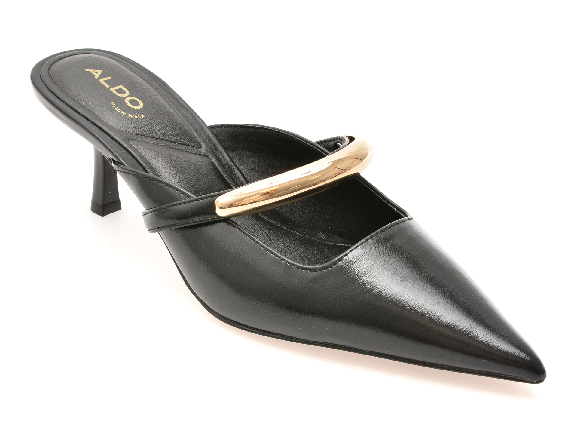 Reducere 66% - Papuci eleganti ALDO negri, KAILIDDA 001, din piele ecologica 1 Papuci eleganti ALDO negri