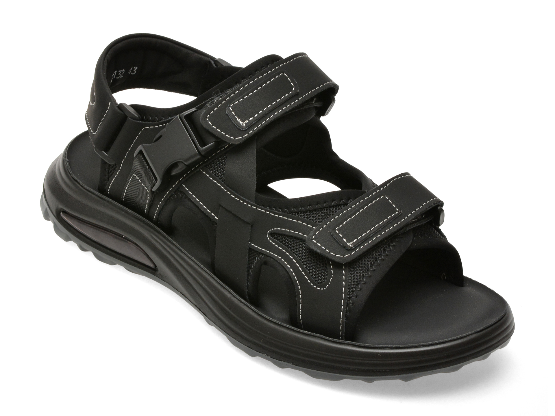 Reducere 30% - Sandale BITE THE BULLET negre, 25132, din material textil si piele naturala 1 Sandale BITE THE BULLET negre