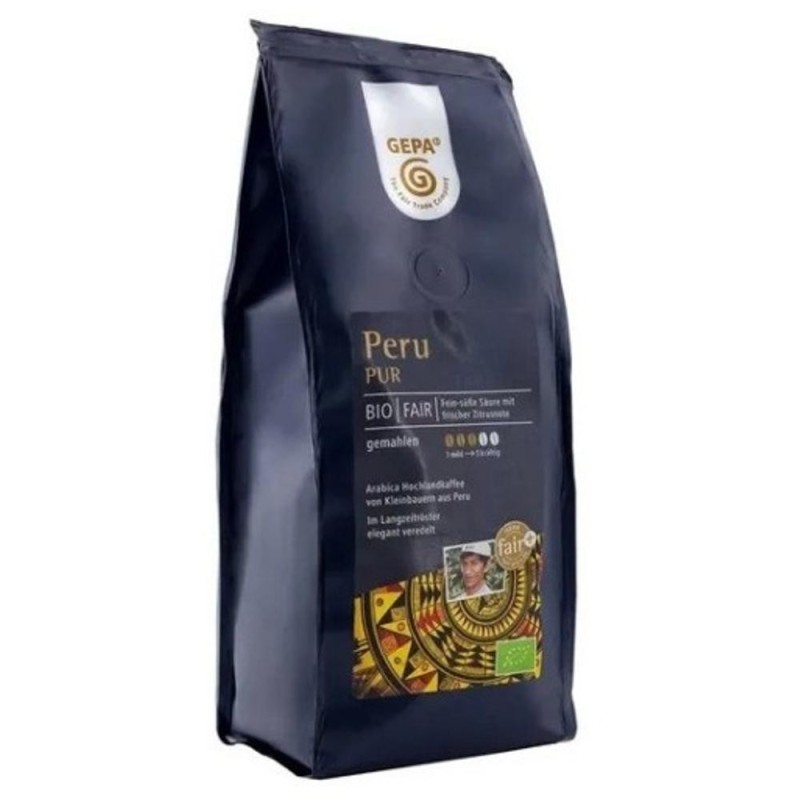 Reducere 14% - Cafea Bio Macinata Peru Pur, 250 g, Gepa 1 Cafea Bio Macinata Peru Pur
