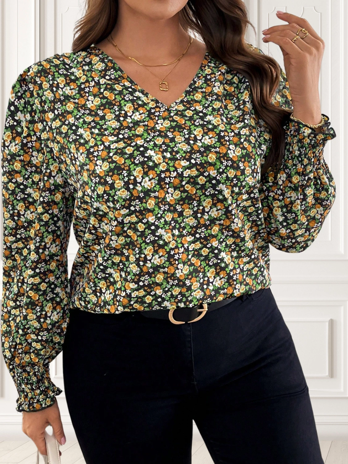 Reducere 53% - Camasa marime mare neagra cu imp... 2 Reducere 53% - Camasa marime mare neagra cu imp... - imagine 2
