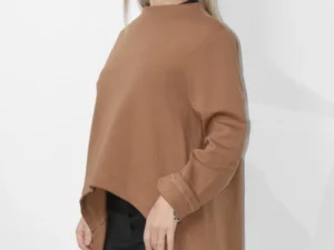 Cardigan dama asimetric de culoare bej