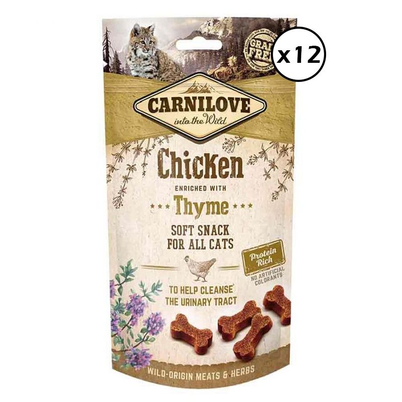 Reducere 20% - Carnilove Cat Semi Moist Snack Chicken with Thyme, 12 x 50 g 1 Carnilove Cat Semi Moist Snack Chicken with Thyme