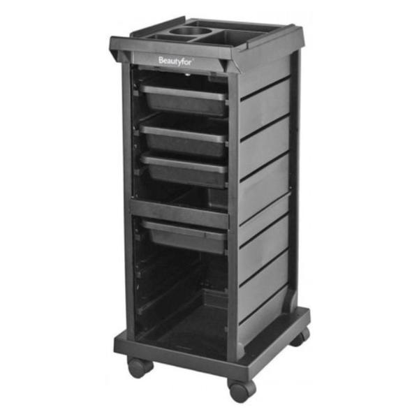 Reducere 13% - Carucior Cosmetica T-100X - Beautyfor Hairdressing Salon Trolley, Negru, 1 buc 1 Carucior Cosmetica T-100X - Beautyfor Hairdressing Salon Trolley