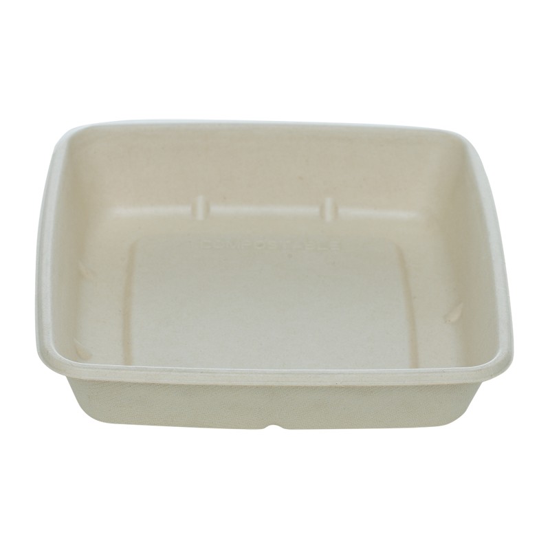 Reducere 14% - Caserole Biodegradabile, Compostabile Patrate, Natur, 20x20 cm, 1000 ml, 50 buc 1 Caserole Biodegradabile