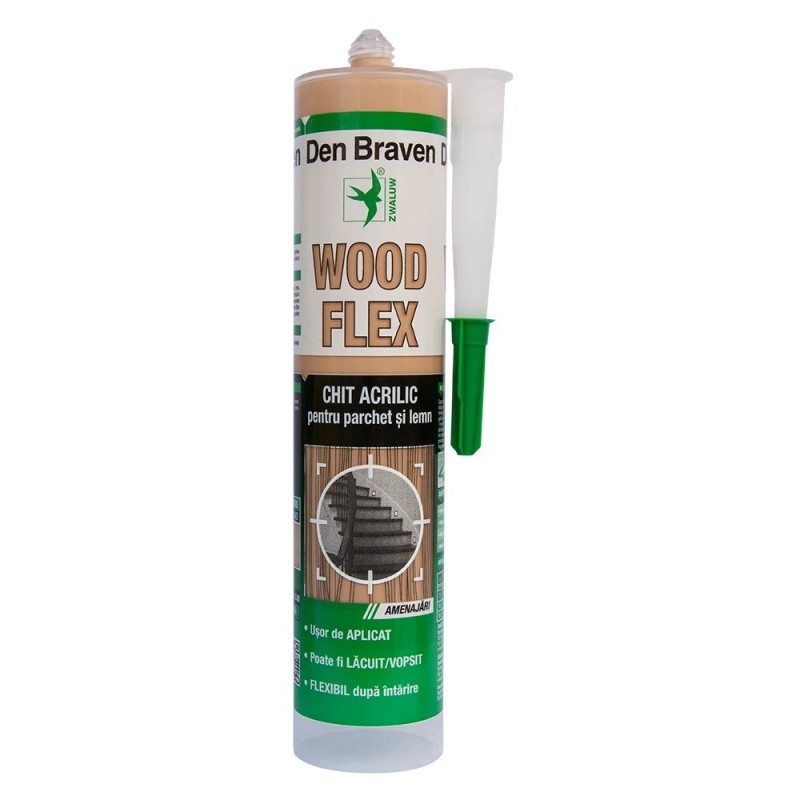 Reducere 14% - Chit Acrilic pentru Parchet Woodflex Mahon, 280 ml, Den Braven 1 Chit Acrilic pentru Parchet Woodflex Mahon