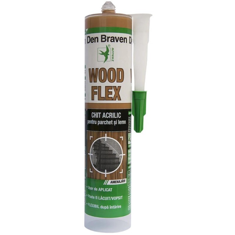 Reducere 14% - Chit Acrilic pentru Parchet Woodflex, Stejar, 280 ml, Den Braven 1 Chit Acrilic pentru Parchet Woodflex