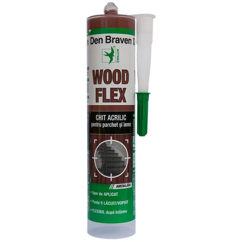 Reducere 14% - Chit Acrilic pentru Parchet Woodflex, Wenge, 280 ml, Den Braven 1 Chit Acrilic pentru Parchet Woodflex