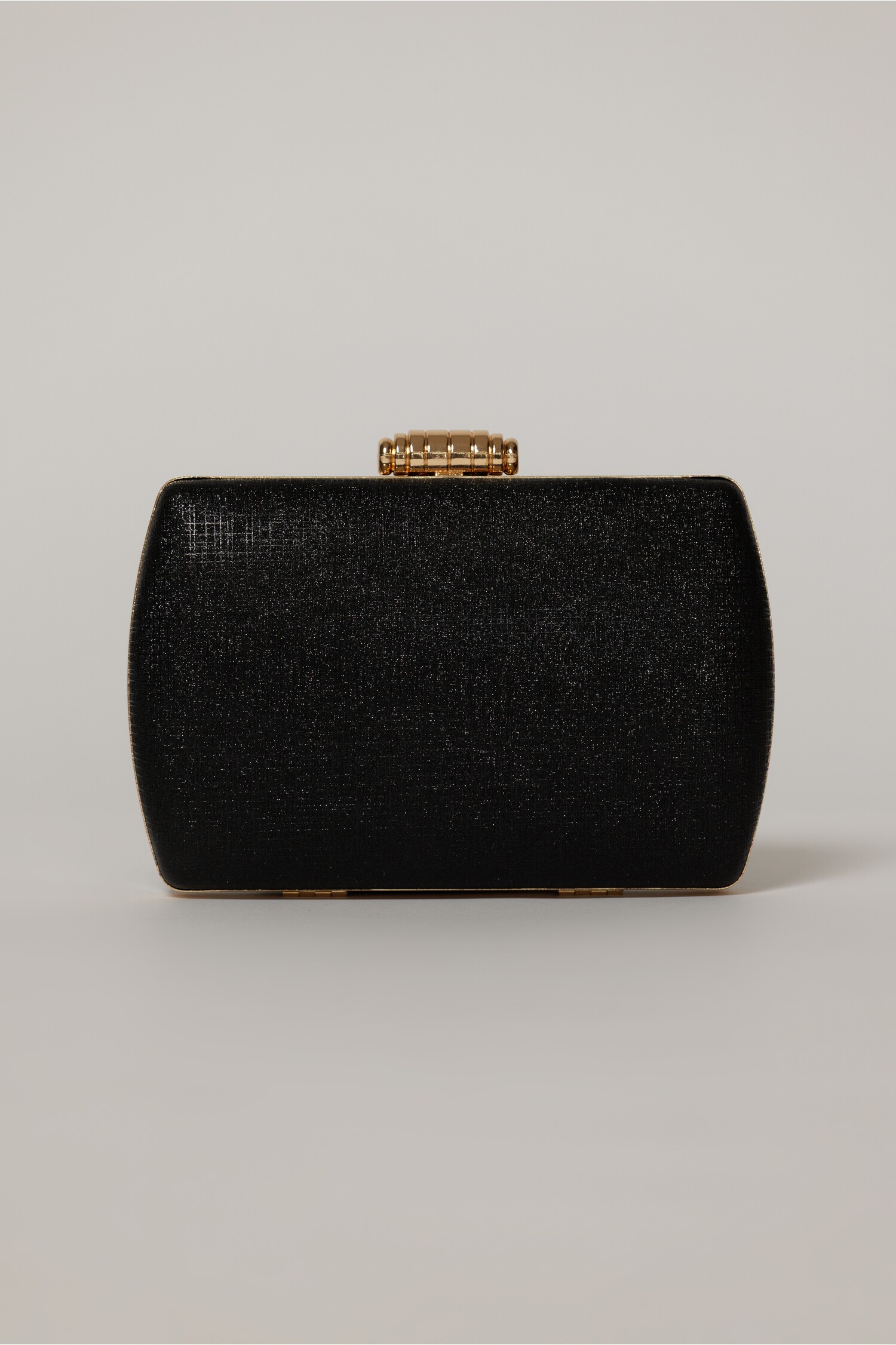 Reducere 40% - Clutch negru din material textil stralucitor 1 Clutch negru din material textil stralucitor