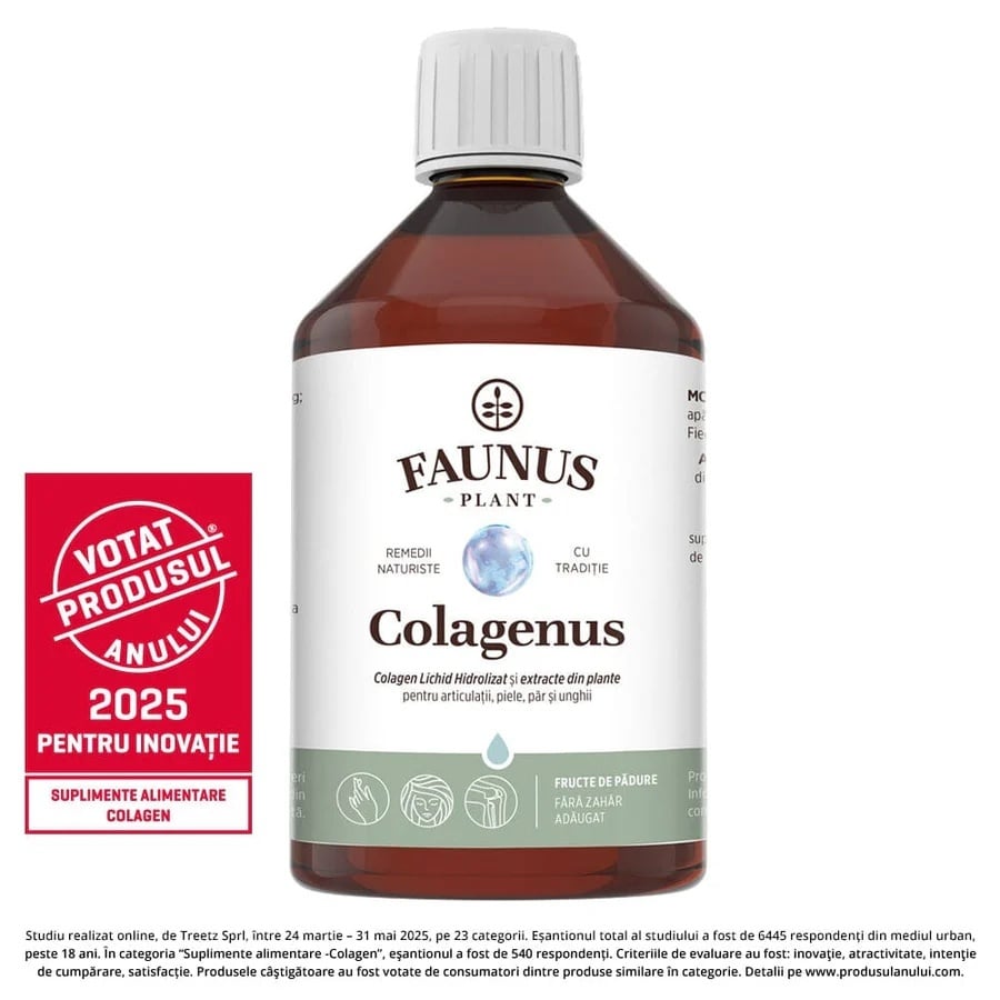 Reducere 27% - Colagenus - Colagen lichid hidrolizat. Flacon 500ml. Susține sănătatea articulațiilor, pielii, părului și unghiilor 1 Colagenus - Colagen lichid hidrolizat. Flacon 500ml. Susține sănătatea articulațiilor