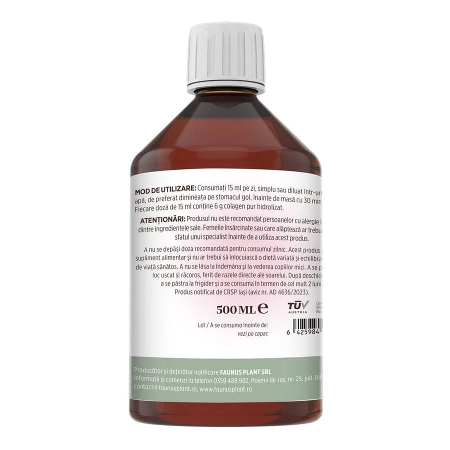 Reducere 27% - Colagenus - Colagen lichid hidrolizat. Flacon 500ml. Susține sănătatea articulațiilor, pielii, părului și unghiilor 2 pielii